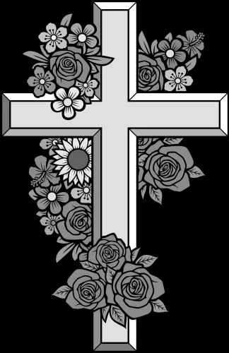 Крест с цветами