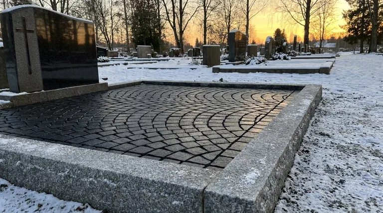 Гранитная брусчатка на могильном участке, образец ПМ005 в Норильске