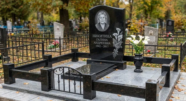 Памятник с гравировкой калл — выполненная работа «Никитина» в Норильске