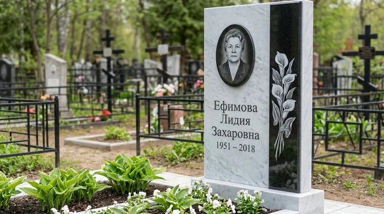 Памятник с гравировкой калл — выполненная работа «Ефимова» в Норильске
