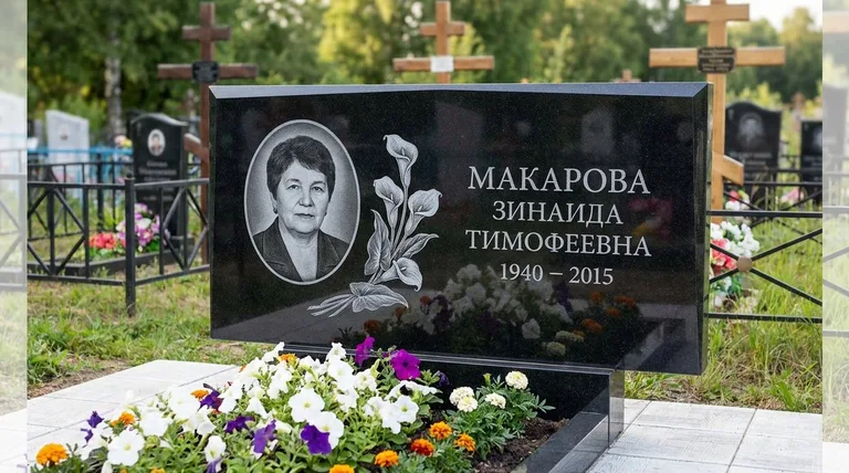 Памятник с гравировкой калл — выполненная работа «Макарова» в Норильске