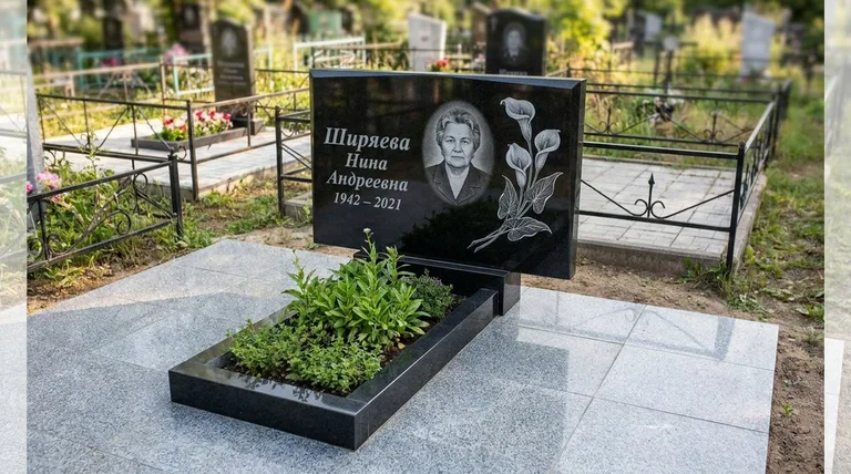 Памятник с гравировкой калл — выполненная работа «Ширяева» в Норильске