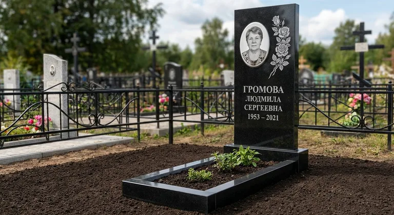 Памятник с гравировкой роз — выполненная работа «Громова» в Норильске