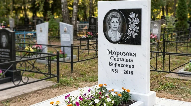 Памятник с гравировкой роз — выполненная работа «Морозова» в Норильске