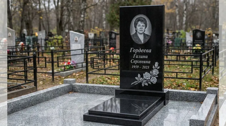 Памятник с гравировкой роз — выполненная работа «Гордеева» в Норильске