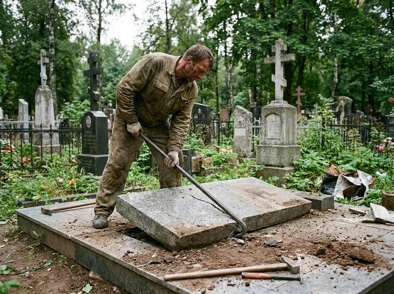 Демонтаж гранитной плитки и мощения участка в Норильске
