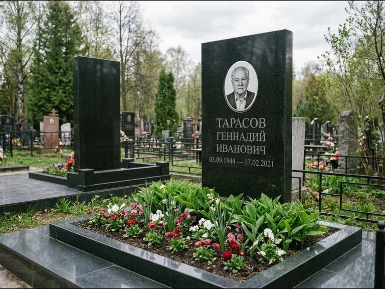 Керамический портрет на габбро-диабазе в Норильске