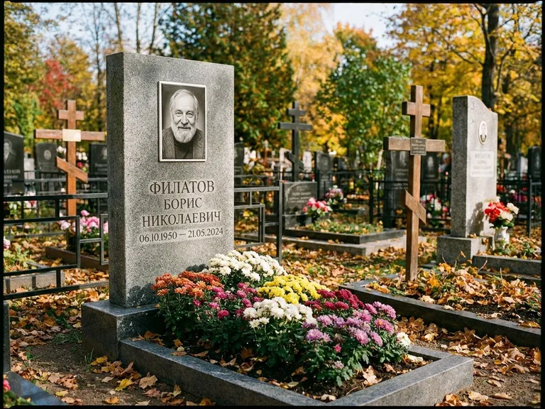 Керамический портрет с цветником в Норильске