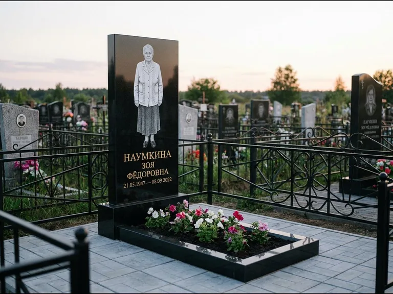 Гравировка портрета на чёрном граните — выполненная работа 18 в Норильске