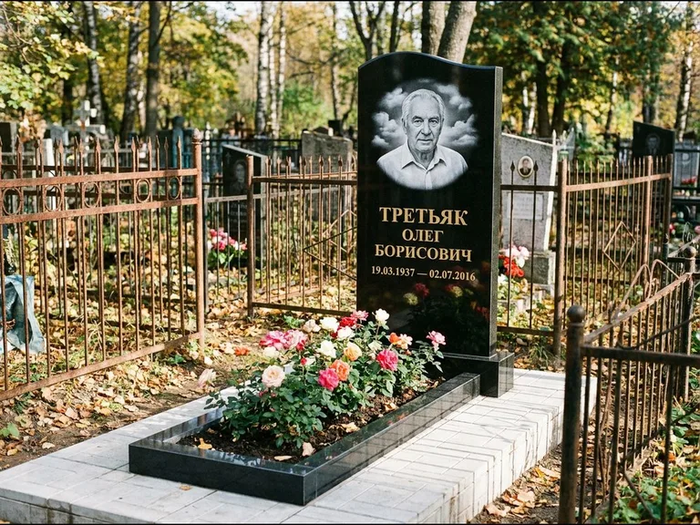 Гравировка портрета на чёрном граните — выполненная работа 23 в Норильске