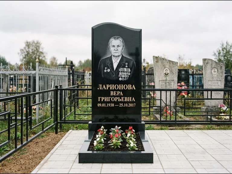 Гравировка портрета на чёрном граните — выполненная работа 28 в Норильске