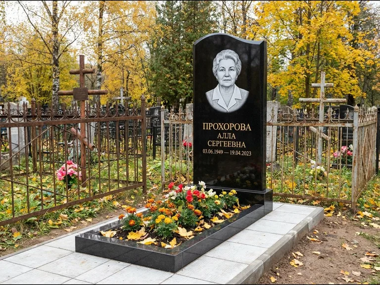 Гравировка портрета на чёрном граните — выполненная работа 8 в Норильске
