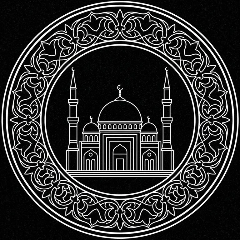 Эскиз: В медальоне — круглый медальон с восточным кантом в Норильске
