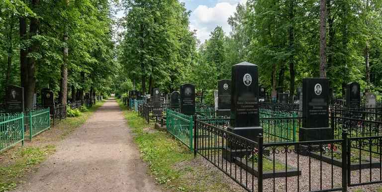Аллея на Елизаветинском кладбище в станице Елизаветинской