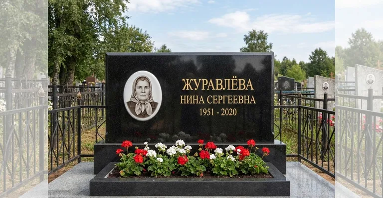 Памятник с цветником, Памятники мастерской «Мастер Каменев» на кладбищах Белгорода