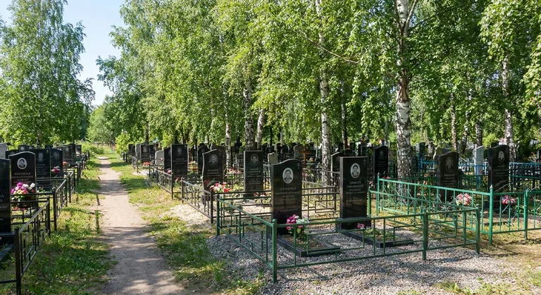 Аллея на кладбище посёлка Южный
