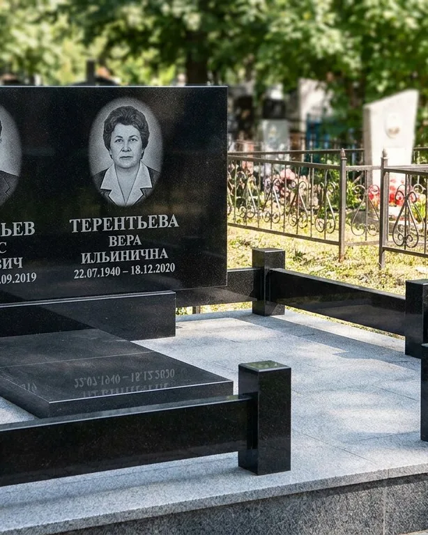 Премиум памятник под ключ с золочёной гравировкой в Норильске