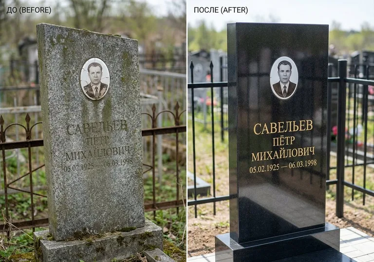Комплексная реставрация старого памятника: до и после в Норильске