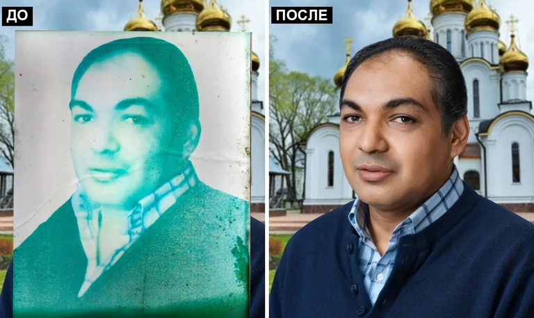 Ретушь фото на памятник — цветокоррекция и колоризация: до и после в Норильске