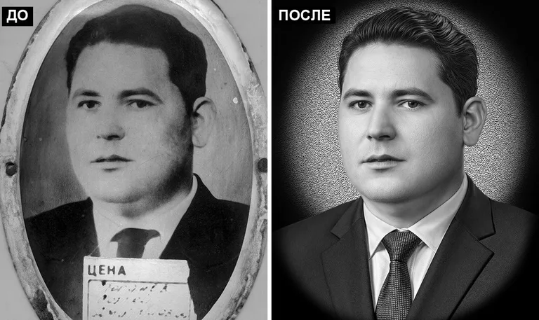 Ретушь фото на памятник — реставрация фотографии: до и после в Норильске