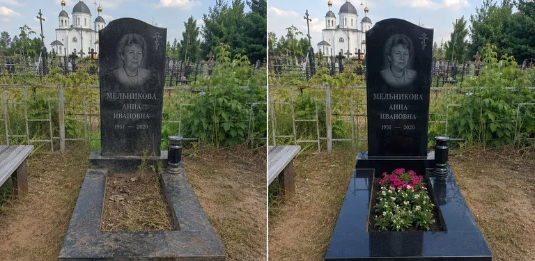 Мойка фигурного памятника до и после в Норильске