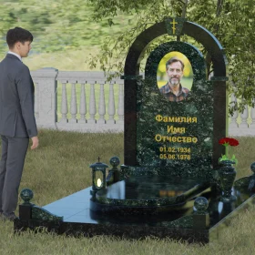 Комбинированный памятник православный с крестом - П031