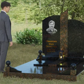 Вертикальный гранитный светский памятник - П068