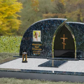 Комбинированный православный памятник с крестом - П116