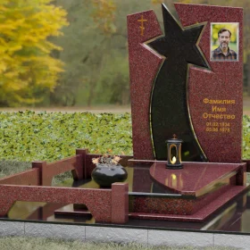 Православный вертикальный памятник с крестом - П183