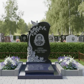 Элитный вертикальный памятник из гранита - ПН006