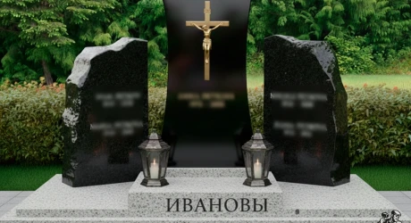 Памятник-глыба с природным сколом и грубой фактурой камня