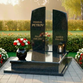 Элитный комбинированный памятник для двоих - ПН237