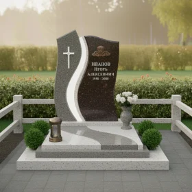 Комбинированный вертикальный памятник - ПН351