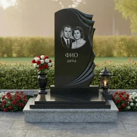 Православный гранитный мемориальный комплекс на двоих - ПН442