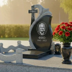 Элитный православный памятник с крестом - ПН478