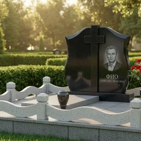 Православный гранитный памятник с крестом - ПН490