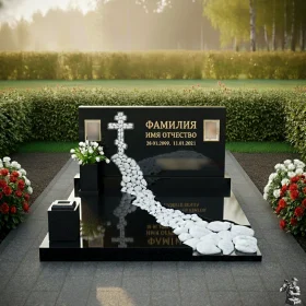 Гранитный или мраморный памятник на двоих горизонтальный - ПН552