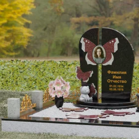 Гранитный вертикальный памятник для одного светский - П238
