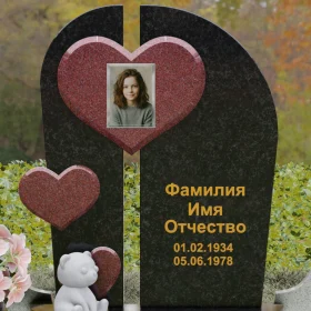 Комбинированный вертикальный памятник для одного светский - П240