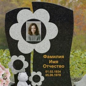 Комбинированный вертикальный памятник для одного светский - П241