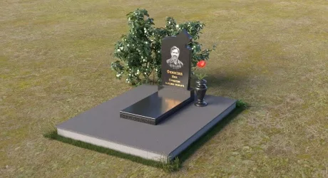 Православный памятник из чёрного гранита