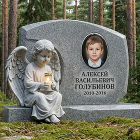 Детский памятник с ангелом и свечой