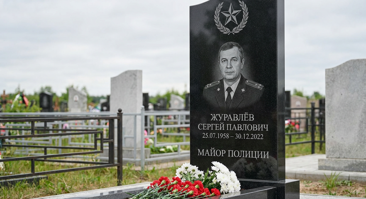 Пример дизайна: Памятник полицейскому со звездой и погонами