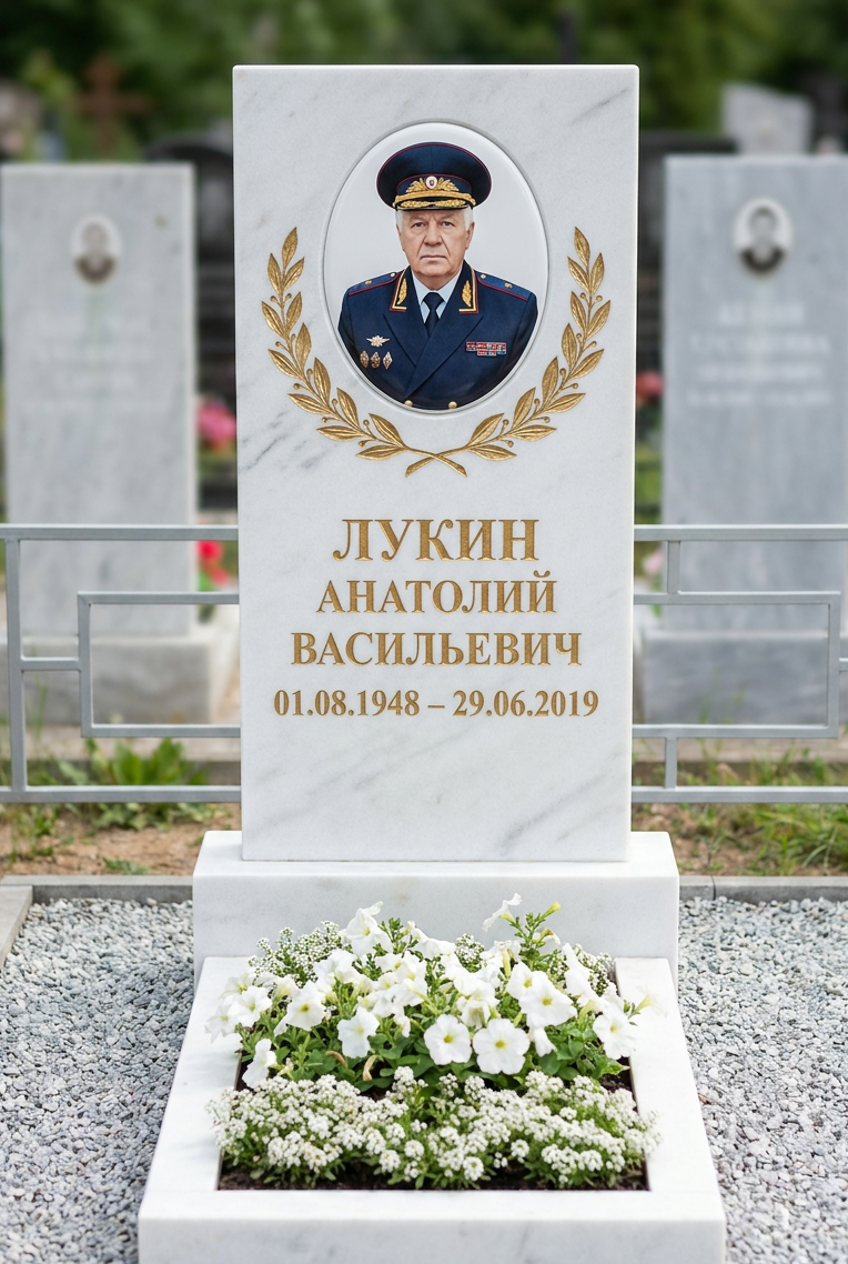 Пример дизайна: Памятник полицейскому из белого мрамора