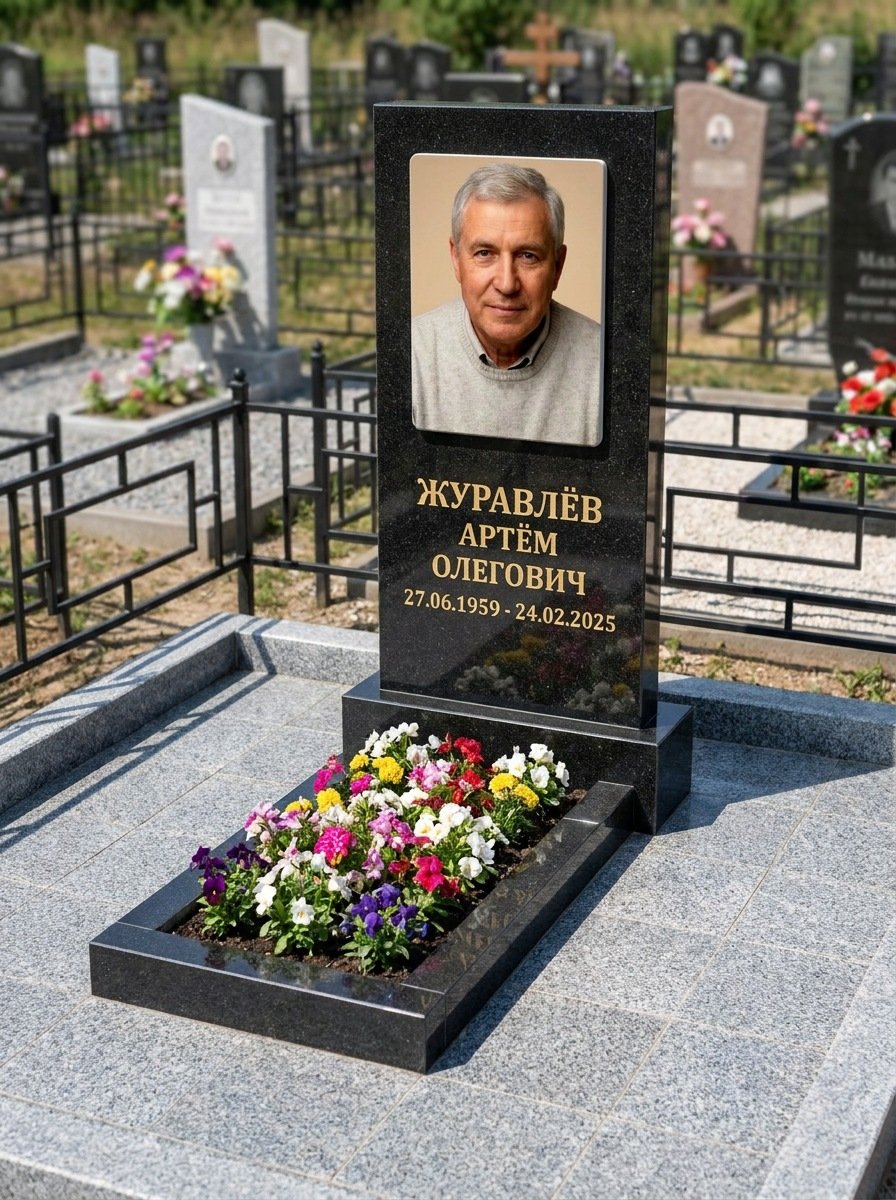 Портрет на памятнике в Норильске — Выцветшее фото восстановили — керамогранит 180×240 мм