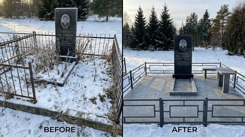 Благоустройство могилы в Норильске — пример 2