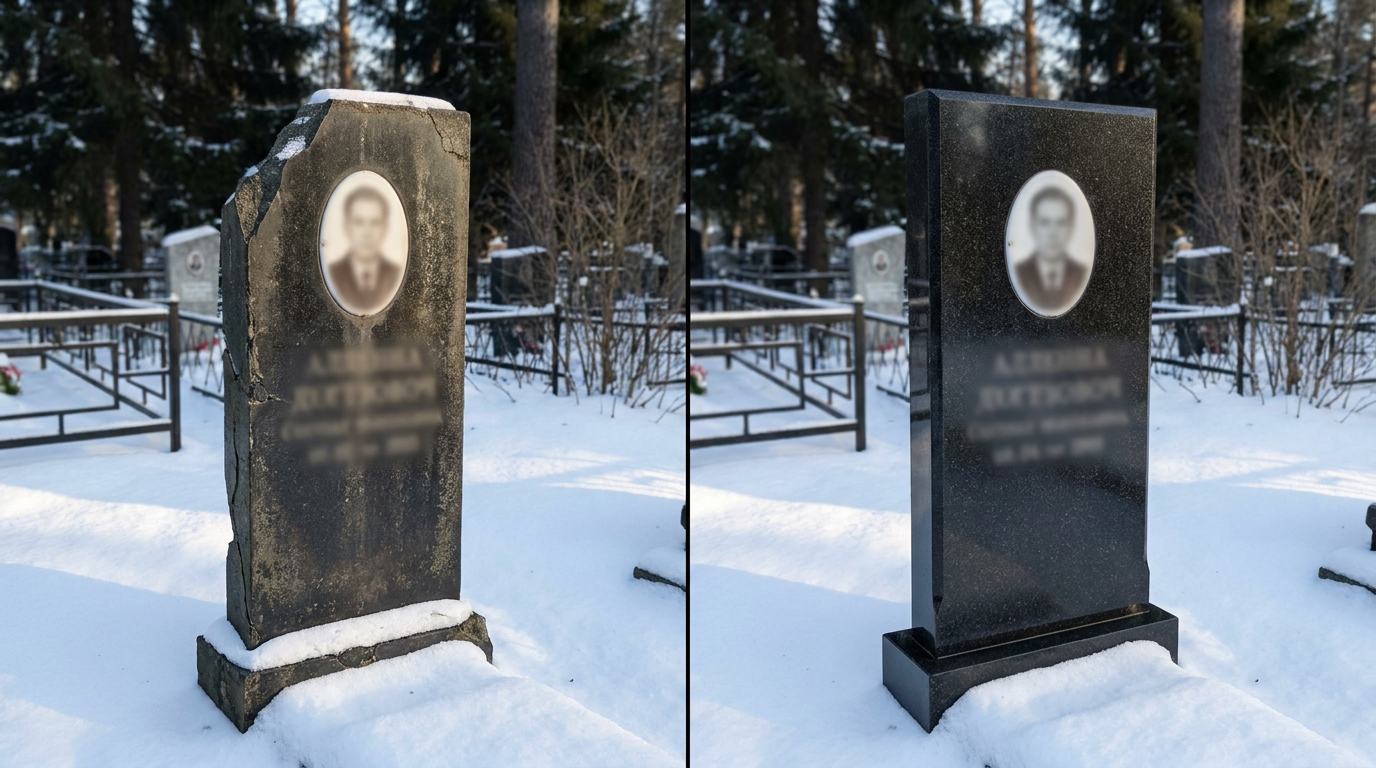 Реставрация памятника в Норильске — пример 3