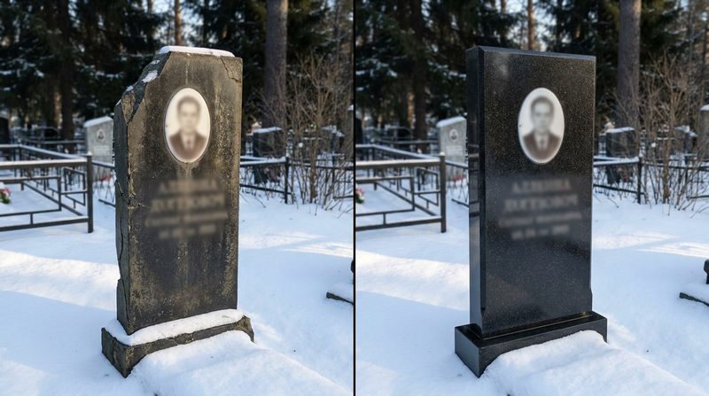 Реставрация памятника в Норильске — пример 3